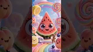 Cute dancing fruit & puppy fun 🌈🍓🐶 #shorts #babysensory #viral #kidsvideo #fun