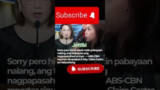 CLAIRE CASTRO VS ABSCBN#abscbnnews #CLAIRECASTRO#youtubemonetization #subscribers #goviral #goviral