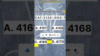 CAT : 3120 :: DOG : ? 🤔 | Reasoning Trick | #shorts #sscgd#viralshorts #reasoning
