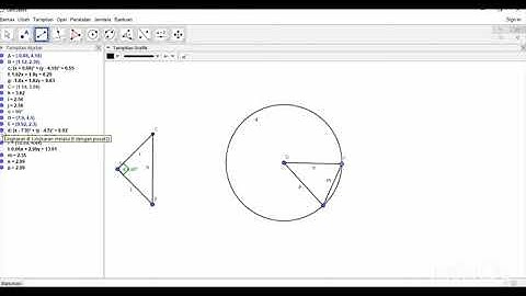 membuat segitiga dengan acuan lingkaran pada geogebra