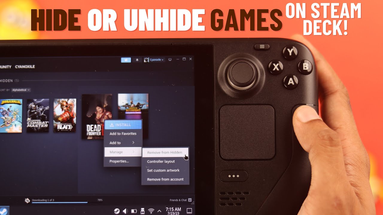 Steam Deck: Hide and Unhide Games! [Show Hidden Games] 