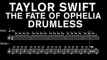 Taylor Swift - The Fate Of Ophelia - Drumless (with scrolling drum sheet)