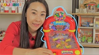 Jenny play 핀볼 장난감 게임기로 더블 버블 풍선껌 뽑기 놀이 Pinball Gumball Machine toy playset screenshot 2