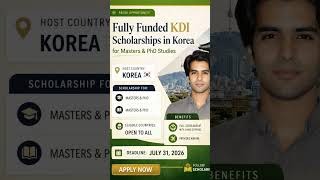 Study in Korea for free | Fully Funded KDI Scholarship in Korea for Masters & PhD Studies