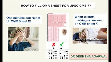 How to fill OMR sheet in upsc cms exam || Dr Deeksha Agarwal ||