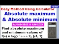 MA25C01-Applied Calculus |  MA3151 - Matrices and Calculus | Absolute maximum and Absolute  minimum