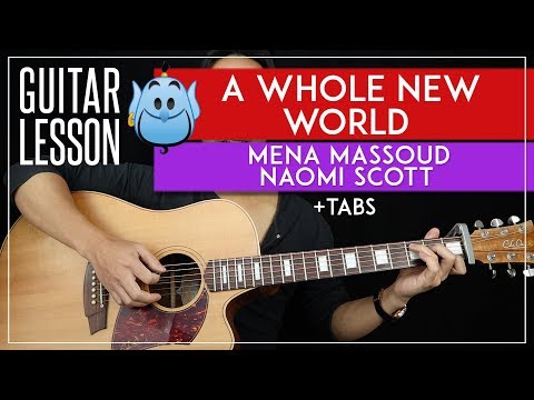 A Whole New World Guitar Tutorial ?Aladdin Mena Massoud & Naomi Scott Guitar Lesson |No Capo + TAB|
