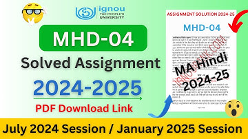 MHD 4 Solved Assignment Free PDF | MHD 04 Solved Assignment Free PDF 2024 | MHD 4 Solved Assignment