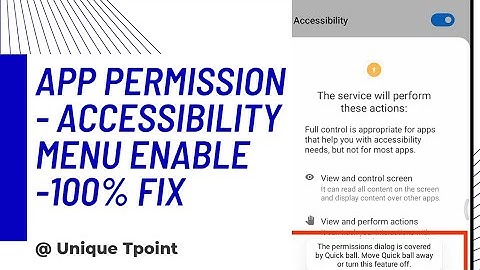 The permissions dialog is covered by Quick ball, Move Quick ball away or turn this feature off. Fix