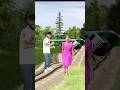 Funny pink danceing girl stop the train । vfx magic video #shorts #tranding #youtubeshorts