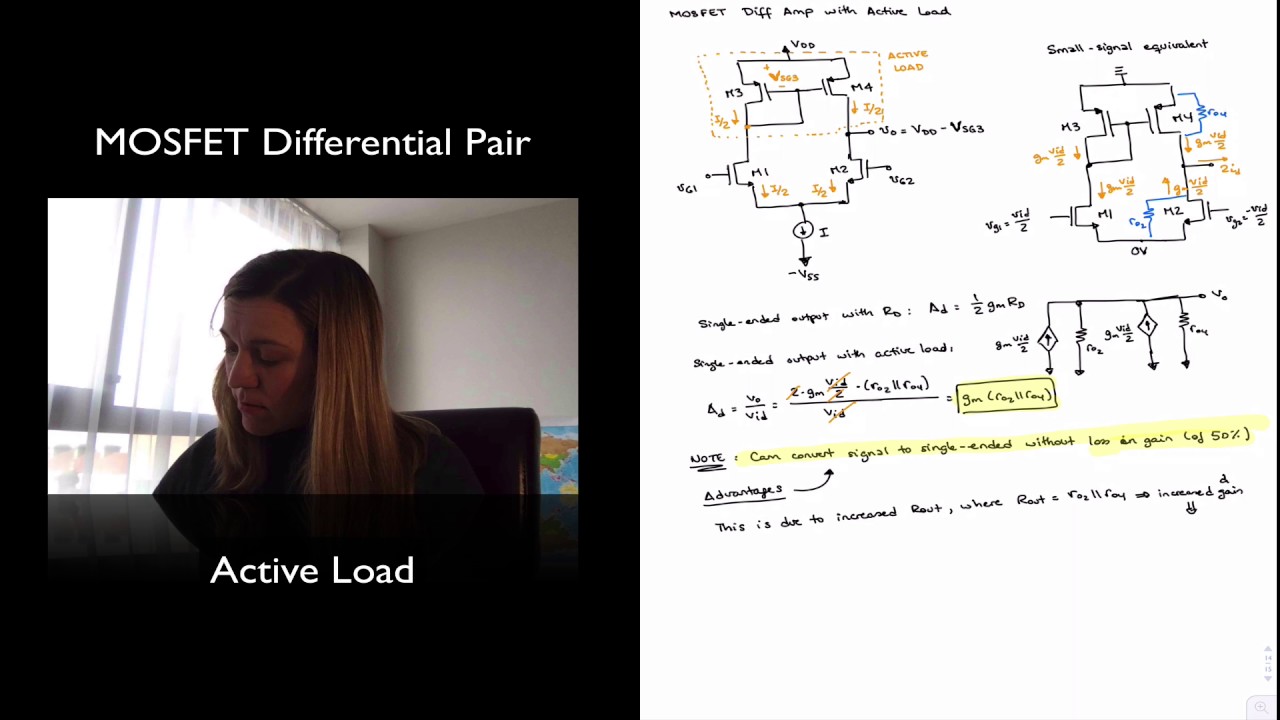 MOSFET Differential Pait with Active Load YouTube