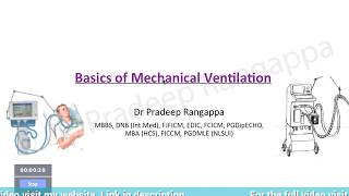 Basics of Mechanical ventilation | Dr. Pradeep Rangappa