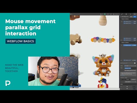 Mouse movement parallax grid interaction - Webflow tutorial (2021)