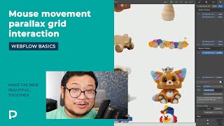Mouse movement parallax grid interaction - Webflow tutorial (2021)