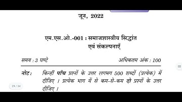 IGNOU MSO 001, M.A SOCIOLOGY, JUNE 2022, PREVIOUS YEAR QUESTION PAPER