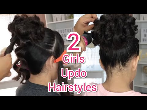 2-peinados-recogidos-fÁciles-para-cabello-corto-largo-para-niÑas,-quinceaÑera-|-cute-girls-hairstyle