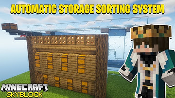 Automatic Item Sorting Storage Room In My Hypixel Skyblock Island - Hypixel SKyblock Hindi Gameplay