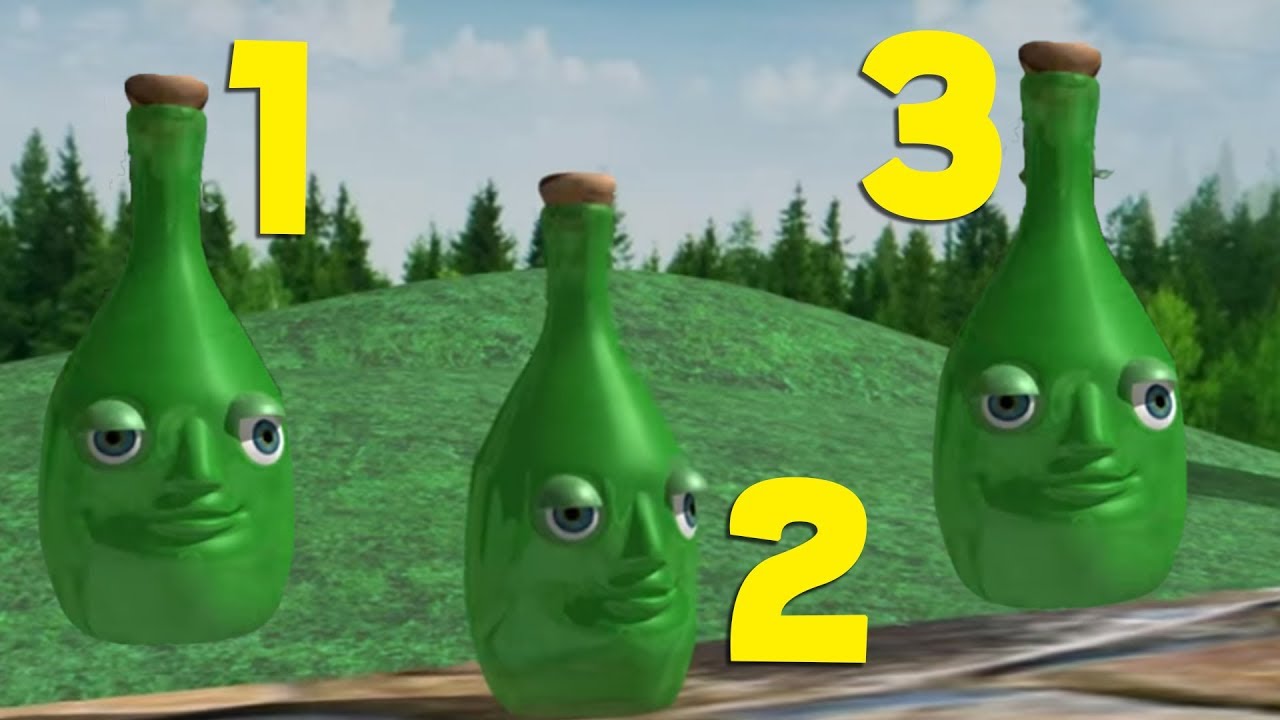 Десять зеленых бутылок English - Детская образовательная серия в 3D с текстом