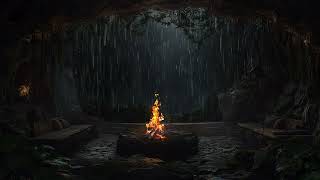 Echo Chamber of Dreams | Hypnotic Cave Rain & Ember Murmurs for Deep Sleep and Inner Calm 🌧️🔥