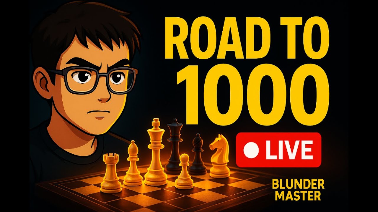 LIVE🔴 "Road to 1000 – My First Chess Stream | Blunder Master LIVE ...