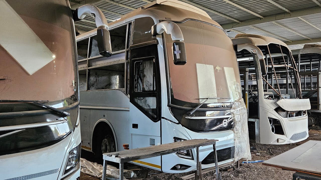 volvo 9600 new volvo 9600 bus review and paint process 2x1 ac sleeper coach 