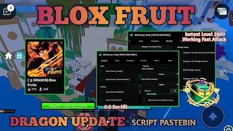 BLOX FRUITS Script Pastebin 2024 | DRAGON UPDATE | AUTO FARM, SUPER FAST ATTACK (INSTANT LEVEL 2600)