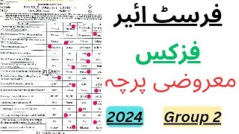 Class 11 | Physics | Solved Objective Paper 2024 | Gujranwala Board | Group 2