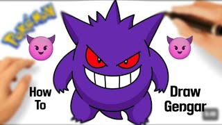 Gengar drawing easy // step by step drawing 😊😊♥️//please comment for next drawing 😄😄