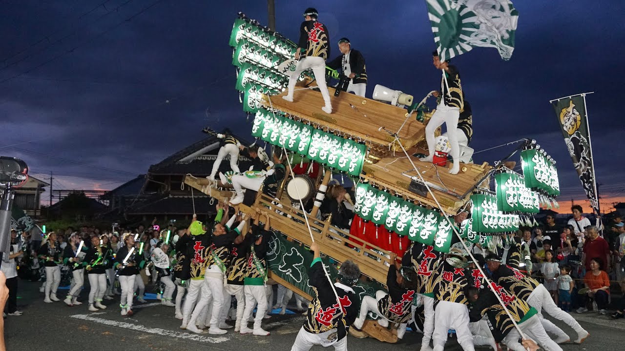 だんじり　オブジェ 令和6年 大道 新道パレード やりまわし 太子町山田地区科長神社夏祭り