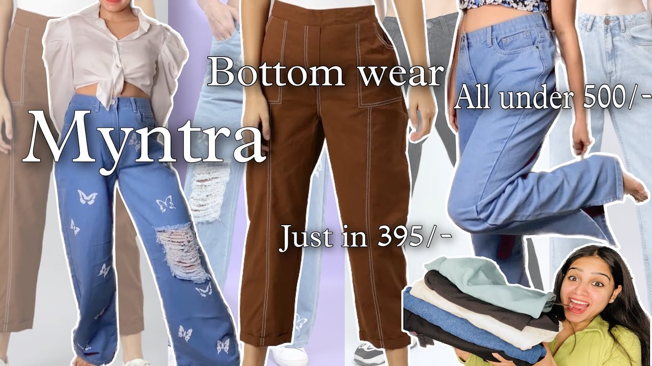 High waisted jeans trousers haul starting ₹350/ wide leg baggy Jeans