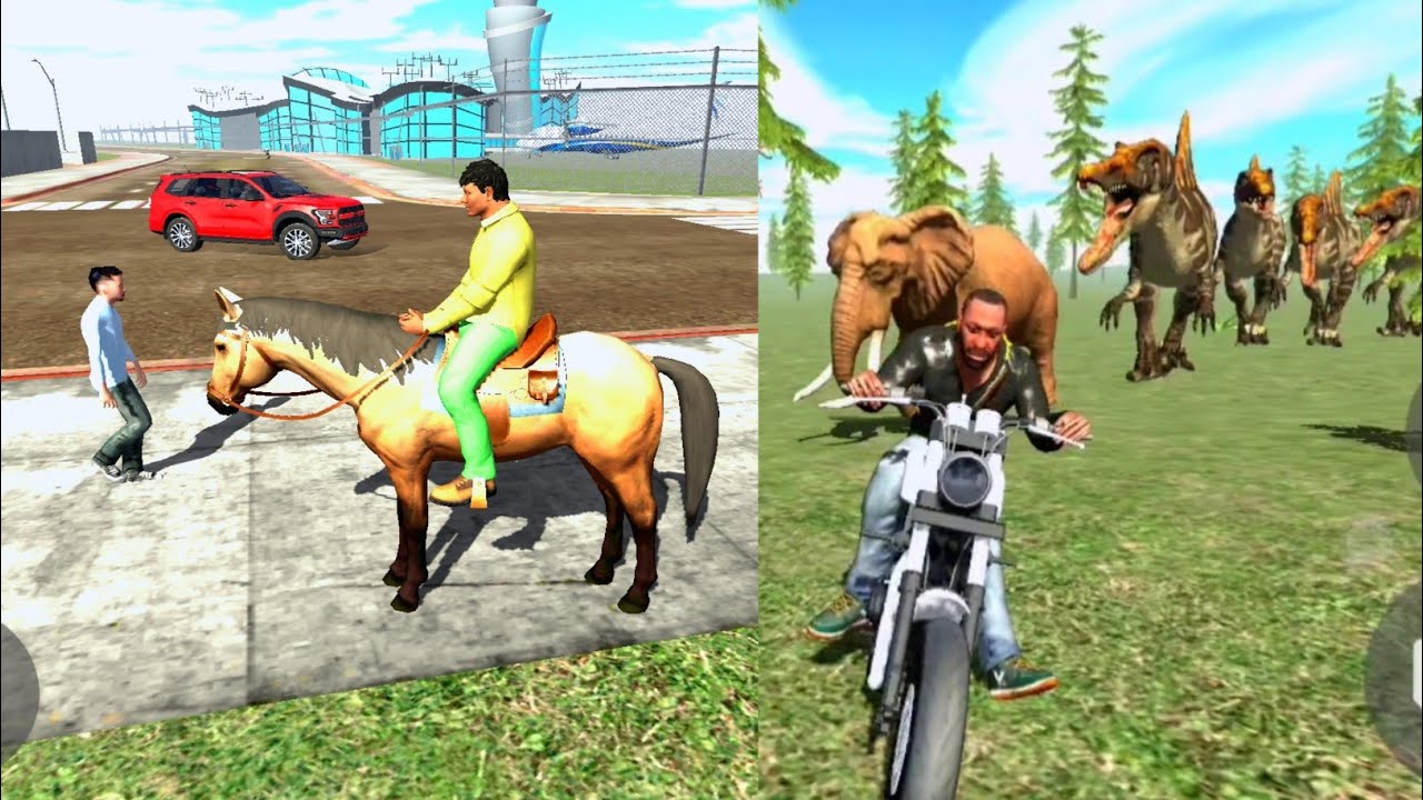 Jurassic Park Dinosaur | Franklin Vs Dinosaur Fight | 😂 Funny Gameplay | Indian Bike Driving 3D