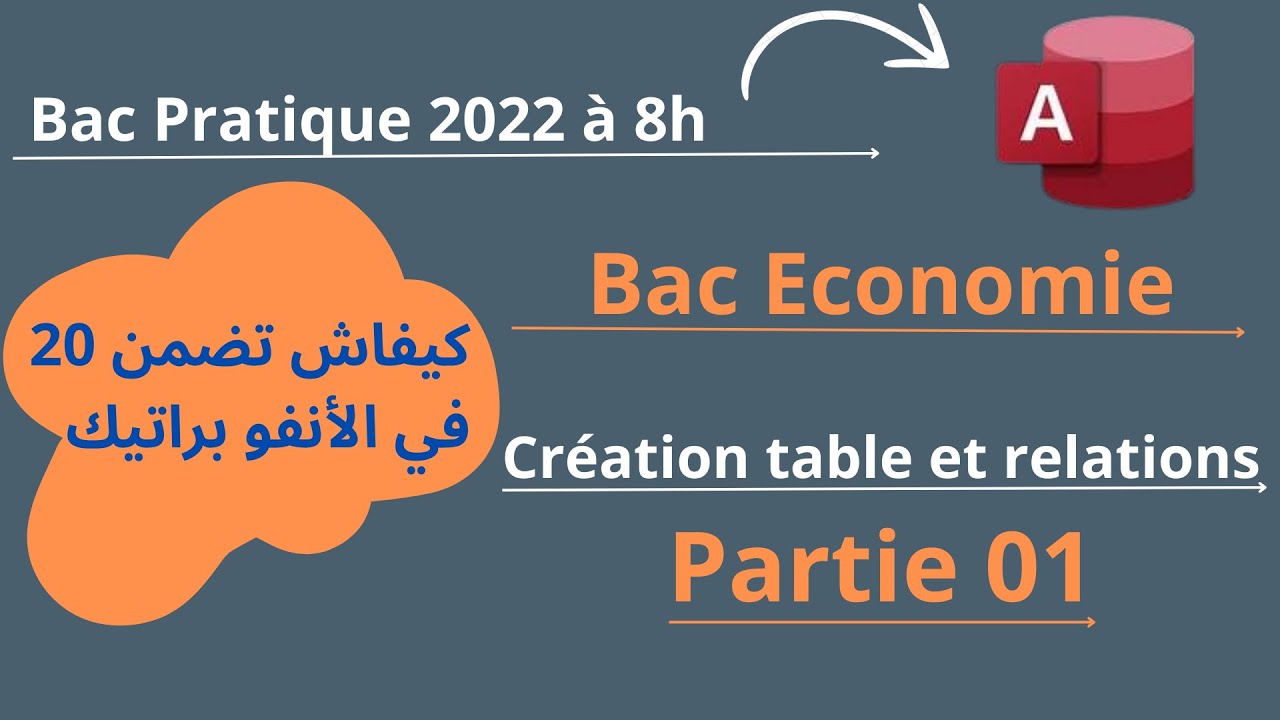 Partie 01 Correction bac pratique informatique 2022 (bac Economie et Gestion) :Gestion Restaurant