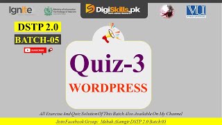 wordpress quiz 3 batch 05 | dstp 2.0 batch 05 wordpress quiz 3 solution 2023 Profile