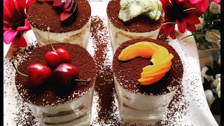 أحسن تيراميسو ناجح لذيذ جدا بمكونات بسيطة بدون ميسكاربون وبدون فيلاديفيا