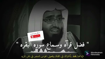 فضل قراءة وسمع سورة البقرة للشيخ صالح المغامسي