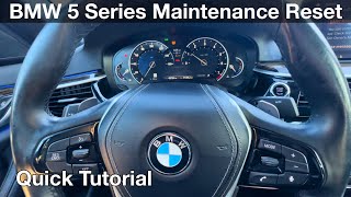 2019 BMW 5 Series How to reset maintenance / oil brakes Service / 530i 540i 530e m550i