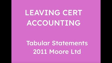 2011 MOORE LTD TABULAR STATEMENTS | LEAVING CERT ACCOUNTING