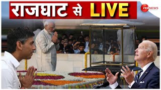 Raghat LIVE: G20 Summit Guest tributes to mahatma Gandhi | PM Modi | Rishi Sunak | Biden | Delhi