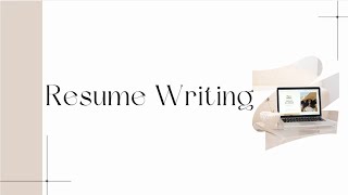 Resume Writing & Cover Letter