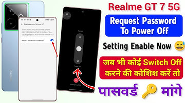 Realme GT 7 5g Power Off Button Lock 🔐 Kaise Kare | Realme GT 7 Require Password To Power Off Enable