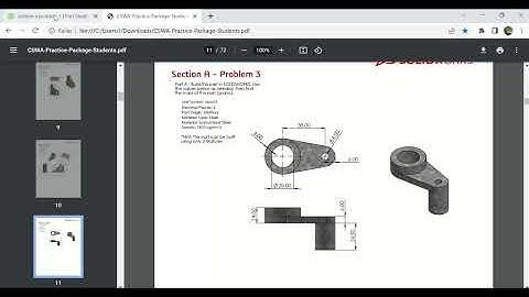 CSWA Section A problem 3, Solidworks exam practice for beginner