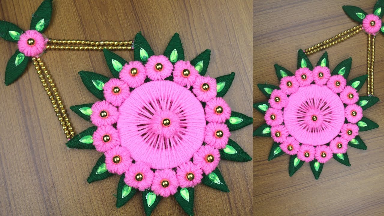 Amazing! Woolen Craft ideas - How To Make Door/Wall Hanging Toran - Woolen Design - Best reuse ideas
