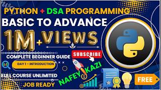 1M+ Views🚀Python + DSA Programming- Basic to Advance | Complete Beginner Guide | Day 1– Introduction