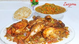 صينية فراخ في الفرن وبسلة وأرز بالشعرية | Tray of chicken, peas and rice | أحلى صينية دجاج من زنزونة