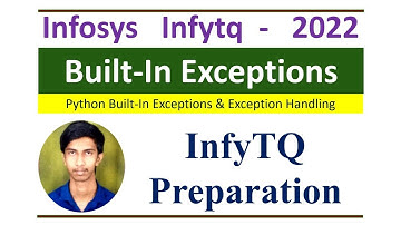 InfyTQ Python Preparation: Built-In Exceptions & Handling | Try-Except Explained with Examples