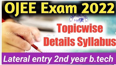 OJEE syllabus 2022 || OJEE lateral entry syllabus 2022 || OJEE 2022 official syllabus || OJEE exam