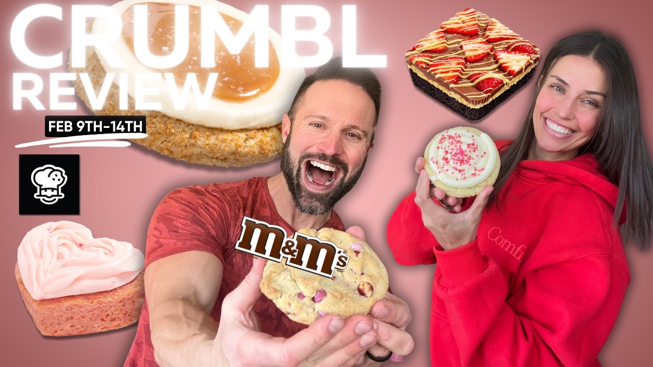💘 We Tried Crumbl’s NEW Valentine’s Day Cookies | Savory Swolemates Taste Test 🍪  Strawberry Dubai!