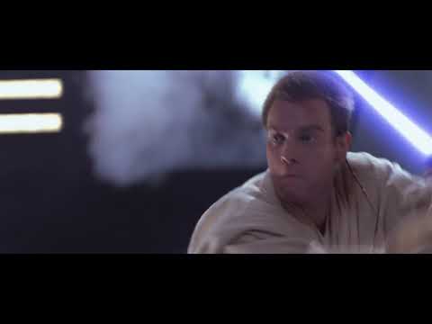 Obi-Wan and Darth Maul fighting to SpongeBob music