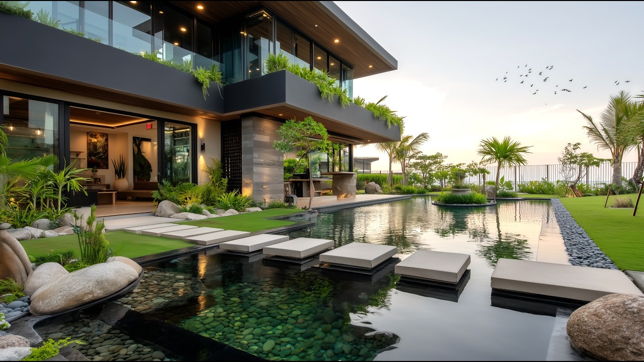 Ultimate Tropical Luxury Home Tour | Indoor Koi Pond, Waterfall & Zen Garden Paradise