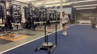 Split Stance Sled Throw